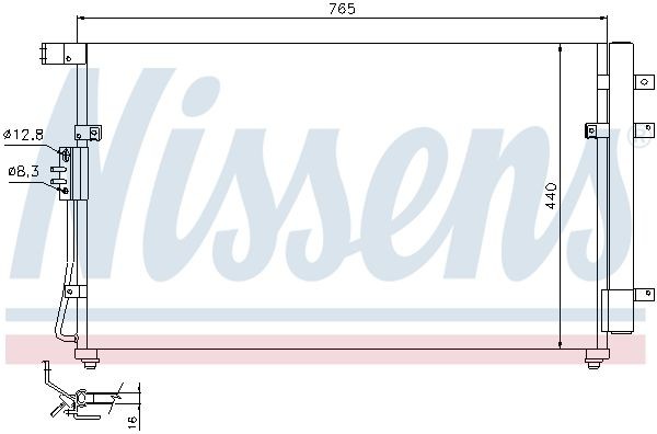 Конденсатор, кондиционер 94868 NISSENS