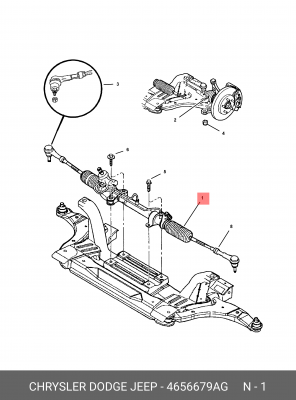 Рулевой механизм 4656 679AG CHRYSLER