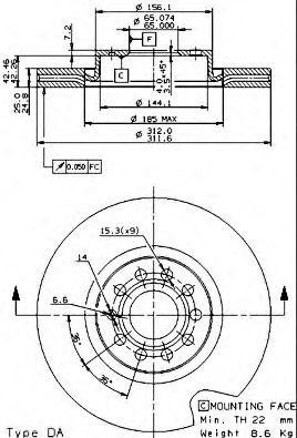 Тормозной диск 09.9772.10 BREMBO