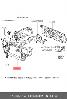 Облицовка передка 6410033312 HYUNDAI KIA