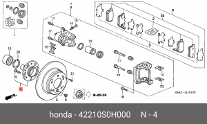 Ступица колеса 42210S0H000 HONDA