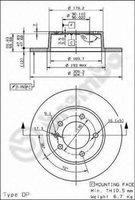 Тормозной диск 08.9371.10 BREMBO