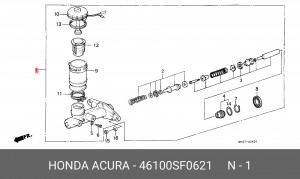 Главный тормозной цилиндр 46100SF0621 HONDA