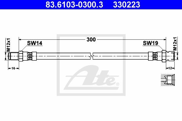 Тормозной шланг 83.6103-0300.3 ATE