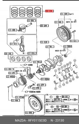 Кольца поршневые (комплект) RFY011SC0D MAZDA