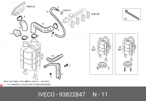 Рукав воздухозаборника, воздушный фильтр 93822847 IVECO