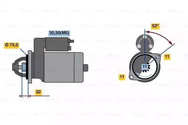 Стартер 0 986 023 250 BOSCH