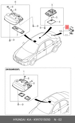 Лампа K997015050 HYUNDAI KIA