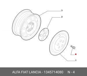 Болт - шпилька крепления колеса 1.345.714.080 ALFA FIAT LANCIA