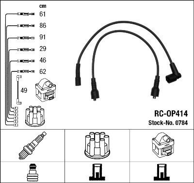 Ккомплект проводов зажигания RC-OP414 NGK NTK