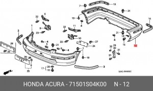 Бампер задний 71501S04K00 HONDA