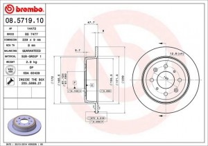 Тормозной диск 08.5719.10 BREMBO