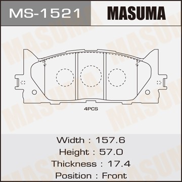 Колодки тормозные дисковые MS1521 MASUMA