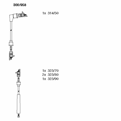 Ккомплект проводов зажигания 300958 BREMI