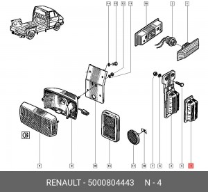 Рассеиватель, габаритный фонарь 5000804443 RENAULT