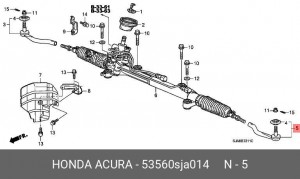 Наконечник рулевой тяги 53560SJA014 HONDA