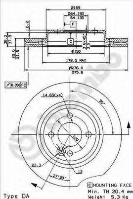 Тормозной диск 09.8655.11 BREMBO