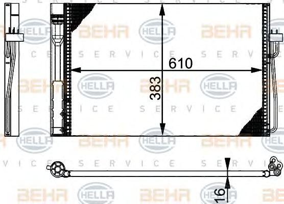 Конденсатор, кондиционер 8FC 351 301-331 HELLA