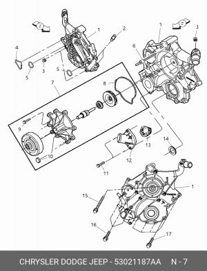 Водяной насос 53021 187AA CHRYSLER