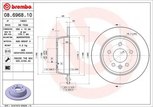 Тормозной диск 08.6968.10 BREMBO