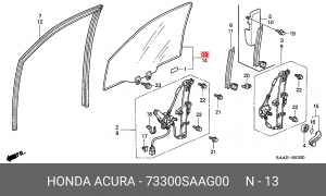 Стекло двери 73300SAAG00 HONDA