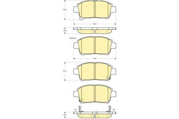 Комплект тормозных колодок, диско 6133179 GIRLING