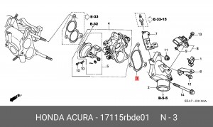 Прокладка, выпускной трубопровод 17115RBDE01 HONDA