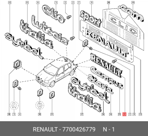 Эмблема 7700426779 RENAULT
