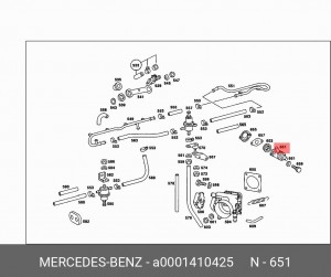 Заслонка дополнительной подачи воздуха A 000 141 04 25 MERCEDES BENZ