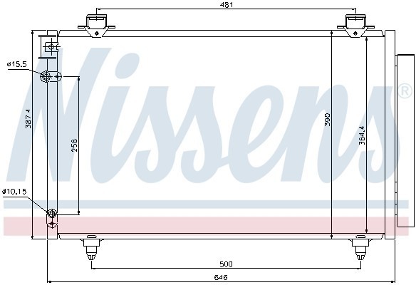 Конденсатор, кондиционер 940081 NISSENS