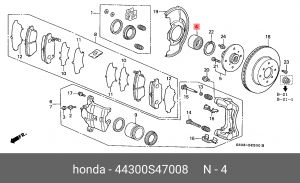 Комплект подшипника ступицы колеса 44300S47008 HONDA