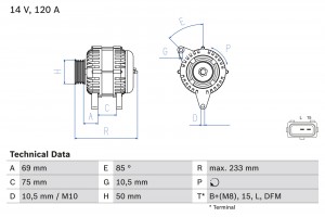 Генератор 0 986 041 810 BOSCH