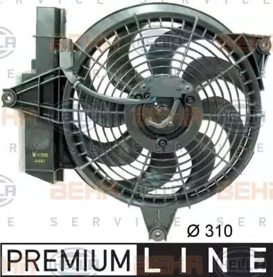 Вентилятор, конденсатор кондиционера 8EW 351 034-601 HELLA