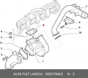 Прокладка турбокомпрессора 500378462 ALFA FIAT LANCIA