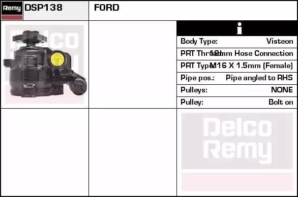 Гидравлический насос, рулевое управление DSP138 DELCO REMY
