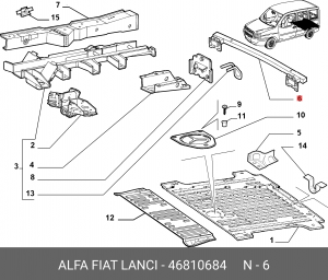 Усилитель бампера 46810684 ALFA FIAT LANCIA