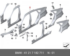 Стойка кузова 41 21 7 182 711 BMW