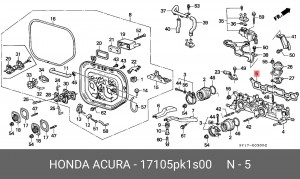 Прокладка, впускной коллектор 17105PK1S00 HONDA