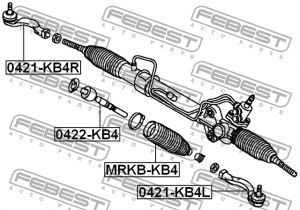 Наконечник рулевой тяги 0421-KB4R FEBEST