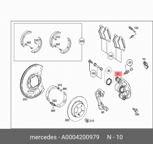 Тормозной суппорт A 000 420 09 79 MERCEDES BENZ