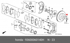 Болт крепления 93600060140H HONDA