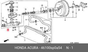 Главный тормозной цилиндр 46100SP0A54 HONDA