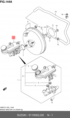 Главный тормозной цилиндр 51100-62J30 SUZUKI