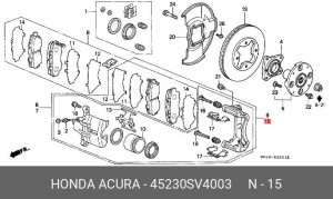 Тормозной суппорт 45230SV4003 HONDA
