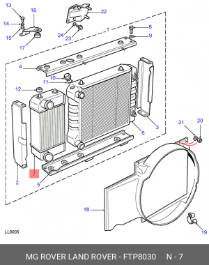 Интеркулер FTP8030 MG ROVER LAND ROVER