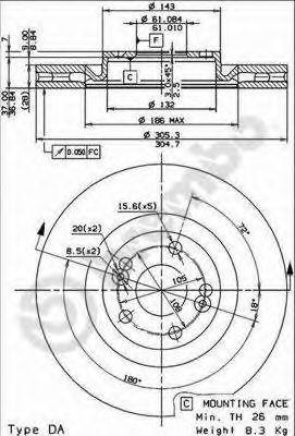 Тормозной диск 09.7807.10 BREMBO