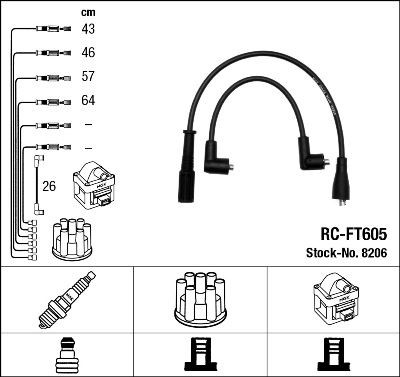 Ккомплект проводов зажигания 8206 NGK NTK