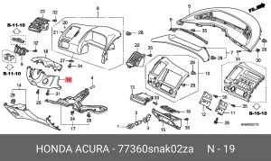 Облицовка рулевой колонки 77360SNAK02ZA HONDA