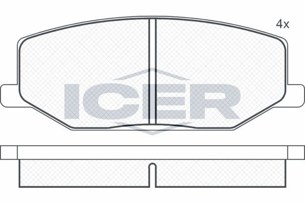 Комплект тормозных колодок, диско 180468 ICER