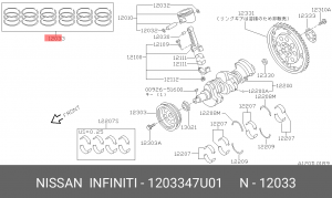 Кольца поршневые 12033-47U01 NISSAN